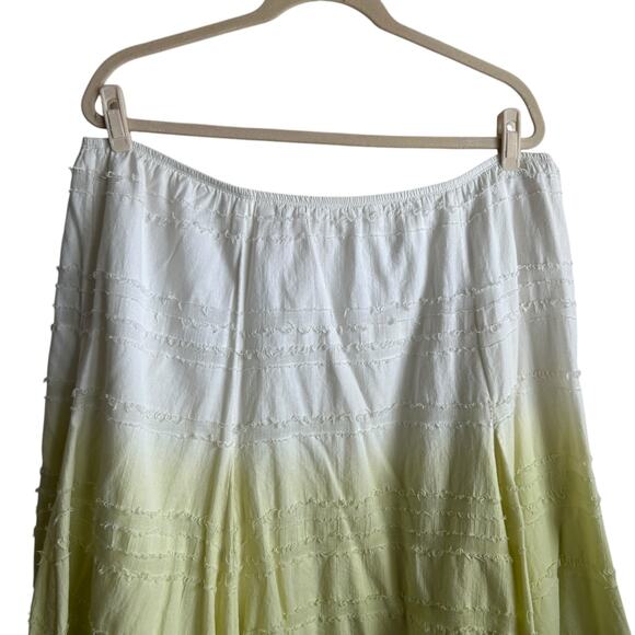 Ruby Rd Maxi Skirt Women 24W Yellow Gradient Tier‎ Boho Chic Cowgirl Western Y2K - Picture 11 of 12